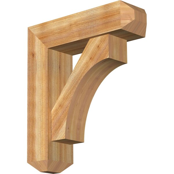 Ekena Millwork Westlake Craftsman Rough Sawn Bracket w/ Offset Brace, Western Red Cedar, 8"W x 28"D x 32"H BKT0806X28X32WTL04RWR - main